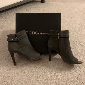BCBG open toe booties